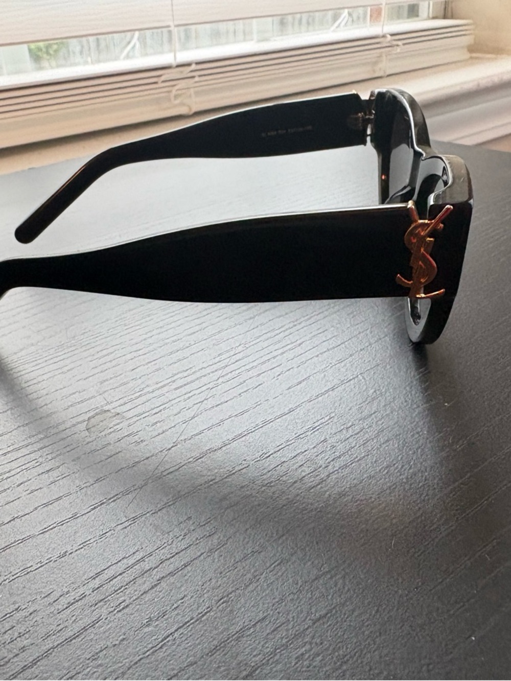 Saint Laurent Black Sunglasses with Gold YSL Emblem